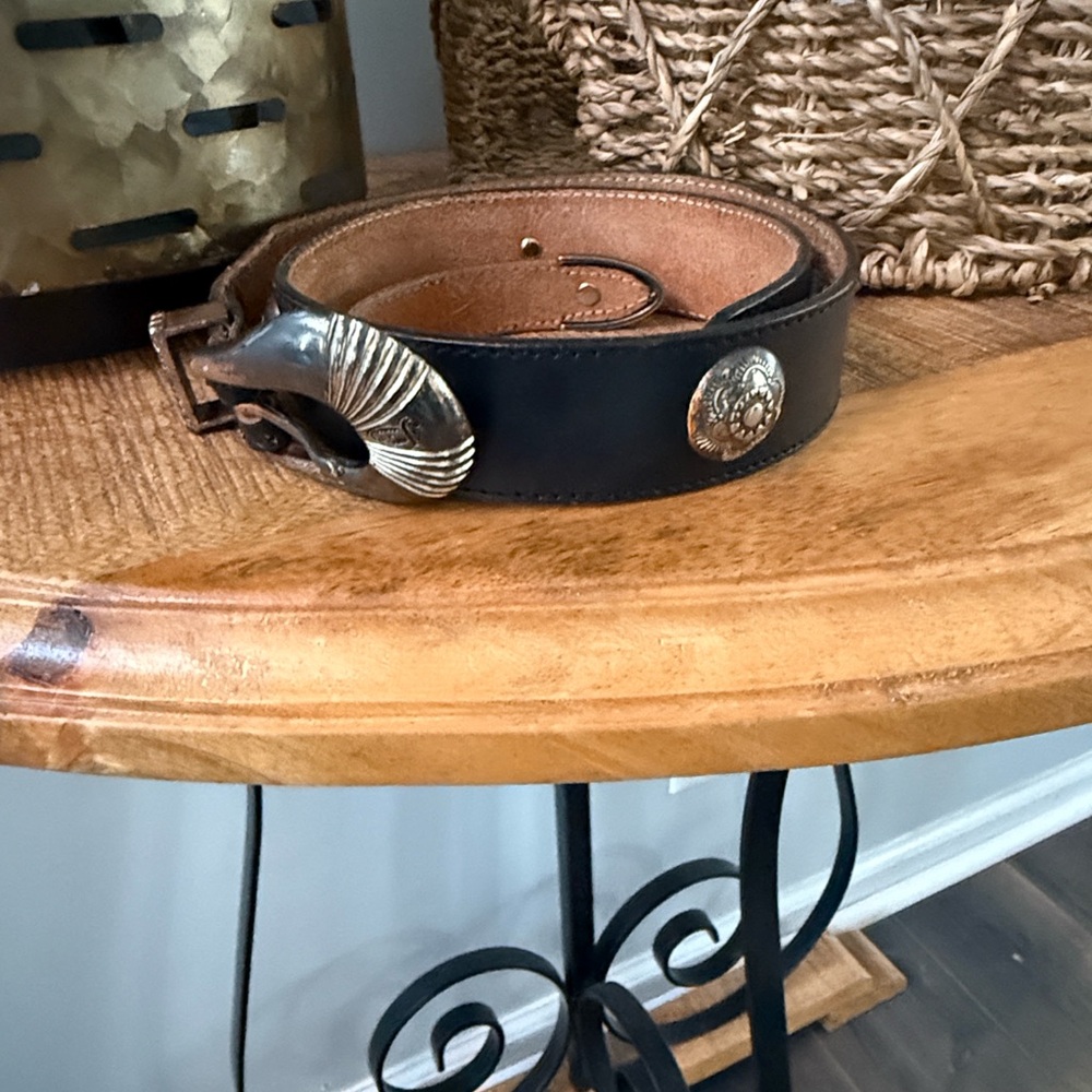 Justin Boots Black and Silver Women's Belt